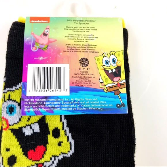 Mens Nickelodeon SpongeBob SquarePants Socks 6-12 - Picture 4 of 5